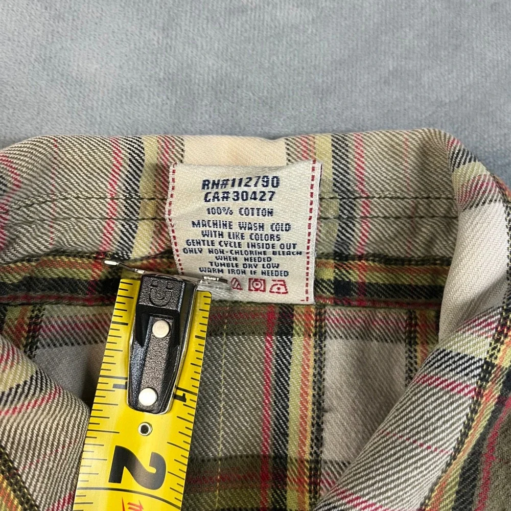 True Religion Western Shirt Mens Large Plaid Good Pearl Snap Horseshoe Pocket